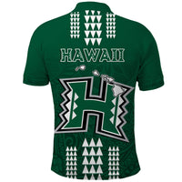 Hawaii Football Polo Shirt Kakau Rainbow Warriors Helmet LT14 - Polynesian Pride