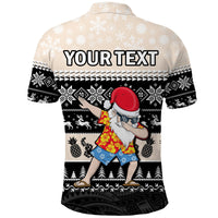 Custom Hawaii Mele Kalikimaka Polo Shirt Dabbing Santa Black Merry Christmas LT14 - Polynesian Pride