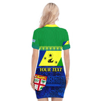 (Custom Personalised) Malampa Fiji Day Polo Dress Vanuatu Polynesia mix Flowers LT13 - Polynesian Pride