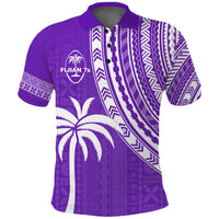 (Custom Text and Number) Fiji Rugby Sevens Polo Shirt Fijian 7s Tapa Polynesian Purple LT13 - Polynesian Pride