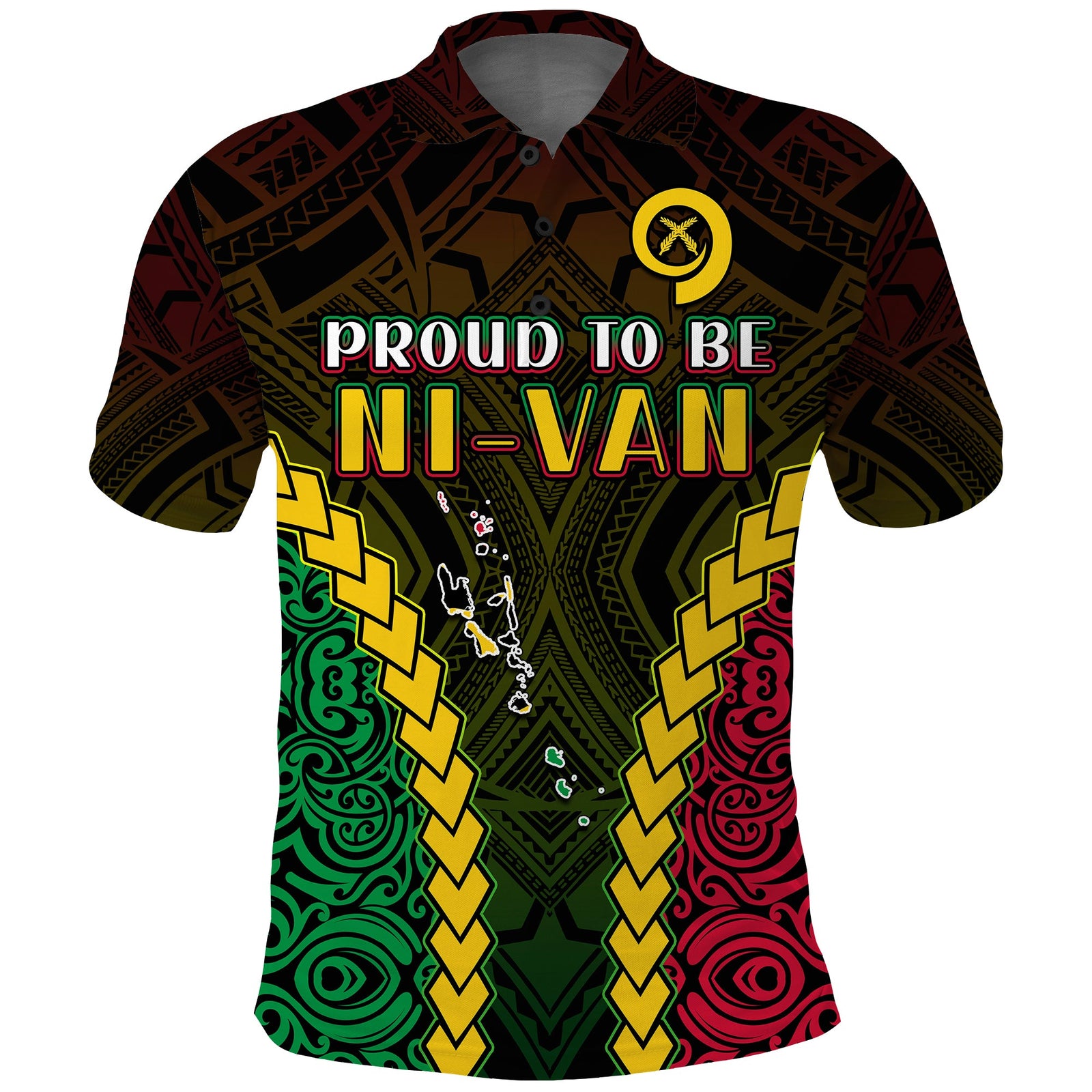 Vanuatu Indigenous Polo Shirt Proud To Be Ni Vanuatu Polynesian Pattern LT13 Black - Polynesian Pride