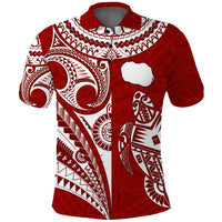 Rarotonga Cook Islands Polo Shirt Turtle and Map Style Red LT13 Red - Polynesian Pride