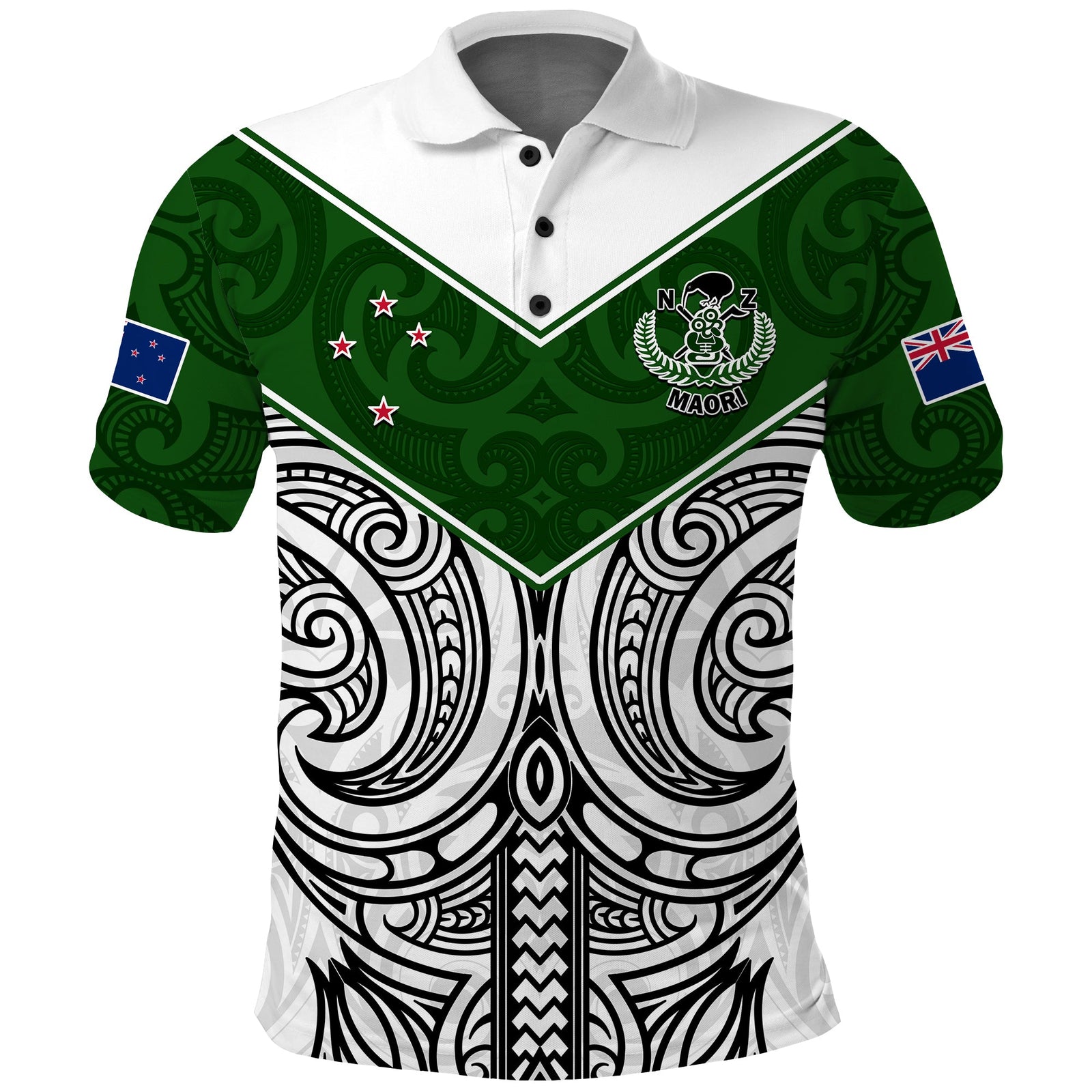 (Custom Text and Number) New Zealand Silver Fern Rugby Polo Shirt Maori Pacific LT14 White - Polynesian Pride