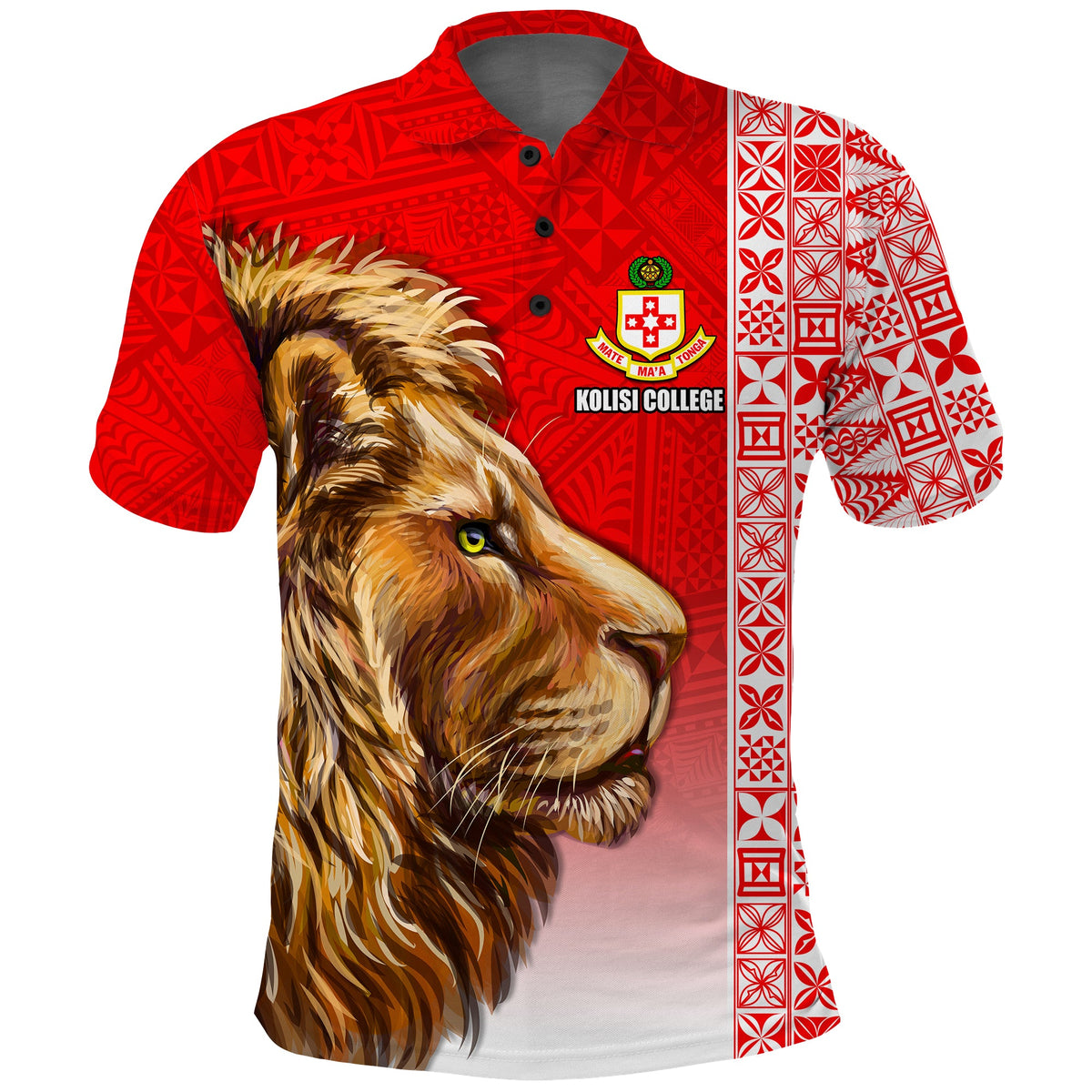 (Custom Text and Number) Kolisi Tonga College Atele Polo Shirt Home of the Lions LT13 - Polynesian Pride