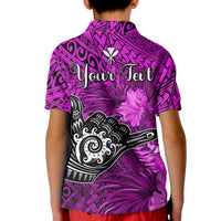 Custom The Shaka Hawaii Polo Shirt Tropical Flowers Purple Version LT13 - Polynesian Pride