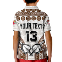 Custom Text and Number Fiji Rugby Bati Polo Shirt Proud Tapa Pattern LT13 - Polynesian Pride