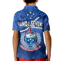 Samoa Rugby Polo Shirt Manu Samoa Polynesian Hibiscus Blue Style LT14 - Polynesian Pride