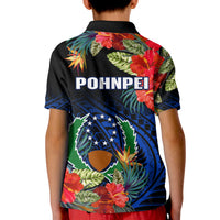 Pohnpei State Polo Shirt FSM Hibiscus Flowers Mix Polynesian LT14 - Polynesian Pride
