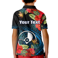 Custom Yap State Polo Shirt FSM Hibiscus Flowers Mix Polynesian LT14 - Polynesian Pride