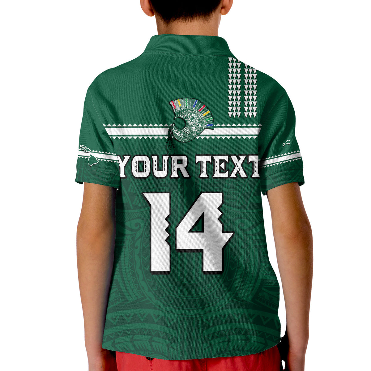 (Custom Text and Number) Hawaii Football Polo Shirt Kakau Rainbow Warriors Helmet Go Bows LT14 - Polynesian Pride