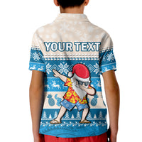 Custom Hawaii Mele Kalikimaka Polo Shirt Dabbing Santa Blue Merry Christmas LT14 - Polynesian Pride