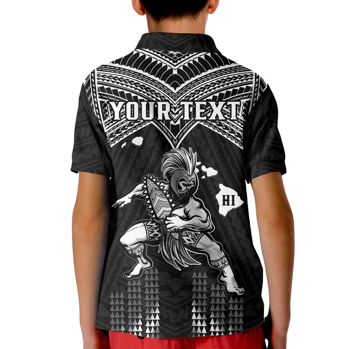 Custom Hawaii Polo Shirt Hawaiian Warrior With Weapon Polynesian Ver.01 LT14 - Polynesian Pride