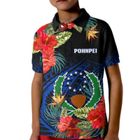 Custom Pohnpei State Polo Shirt FSM Hibiscus Flowers Mix Polynesian LT14 - Polynesian Pride