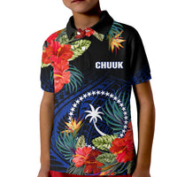 Custom Chuuk State Polo Shirt FSM Hibiscus Flowers Mix Polynesian LT14 - Polynesian Pride