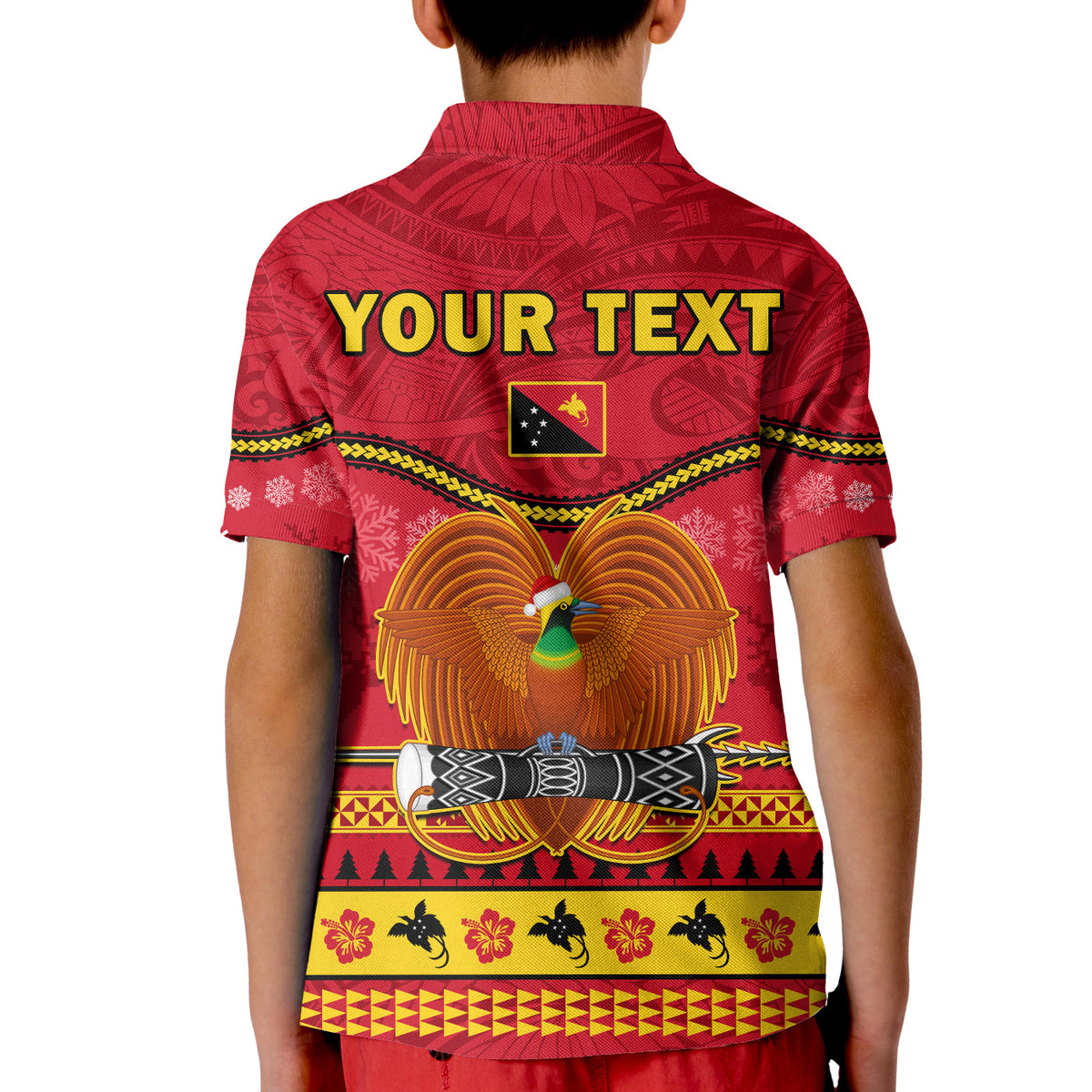 Custom Papua New Guinea Christmas Polo Shirt Bird Of Paradise Bikpela Hamamas Blong Dispela Krismas LT14 - Polynesian Pride