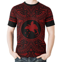 Papua New Guinea All T Shirt Papua New Guinea Flag Polynesian Red Black - Polynesian Pride