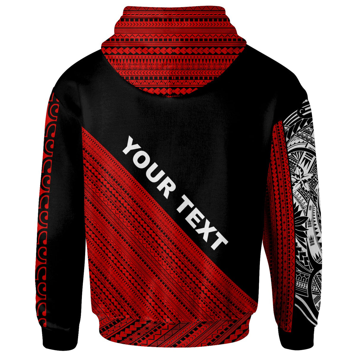 Philippines Custom Hoodie Diagonal Pattern Red - Polynesian Pride