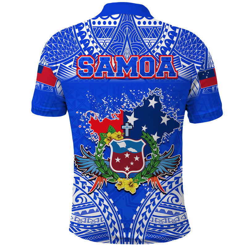 Toa Samoa Polynesian Rugby Polo Shirt Samoan Flag Blue Color LT9 - Polynesian Pride