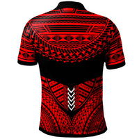 Tonga Custom Polynesian Polo Shirt Tribal Pattern Cool Style Red Color - Polynesian Pride