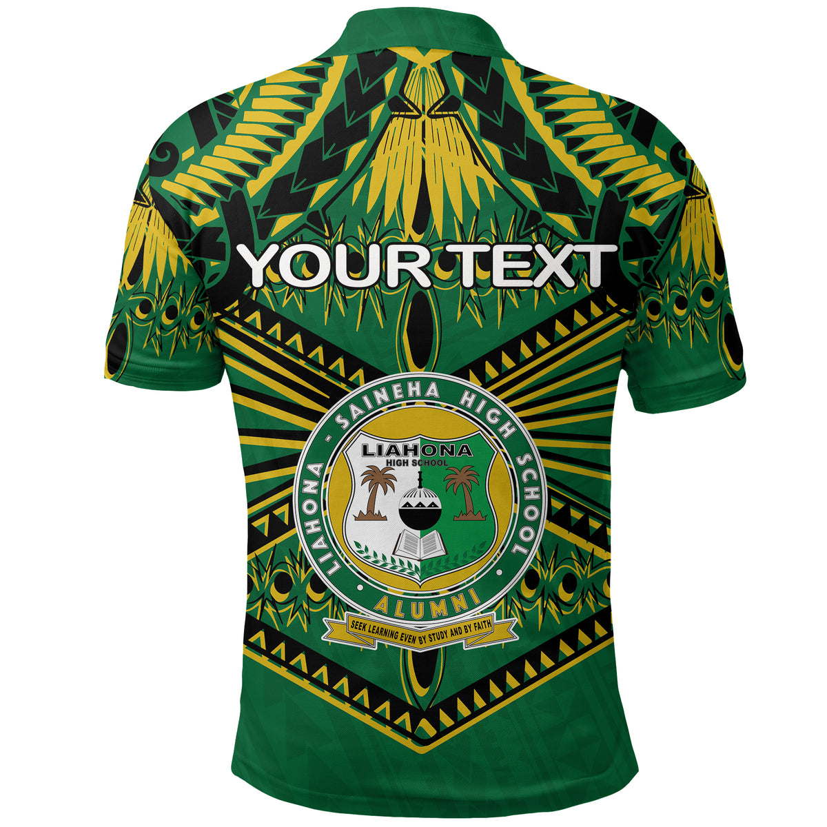 Custom Liahona High School Polo Shirt Tongan Ngatu LT4 - Polynesian Pride