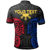 The Philippines Custom Polo Shirt Filipino Spirit Unisex Black - Polynesian Pride