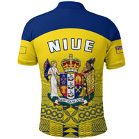 Custom Niue Polo Shirt Rock of Polynesia (Golden) LT13 - Polynesian Pride