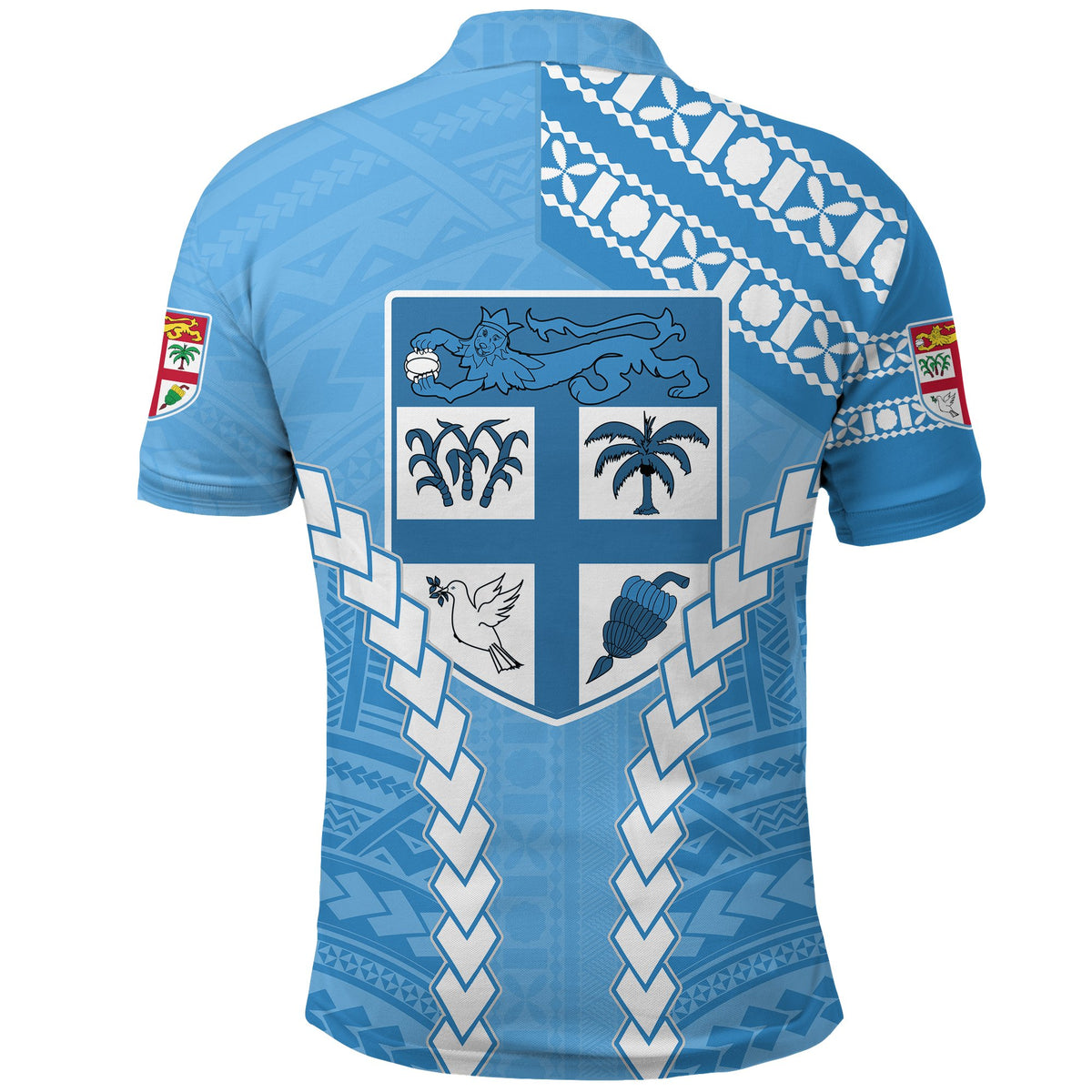 Fiji Rugby Polo Shirt Fresh Version Blue - Polynesian Pride