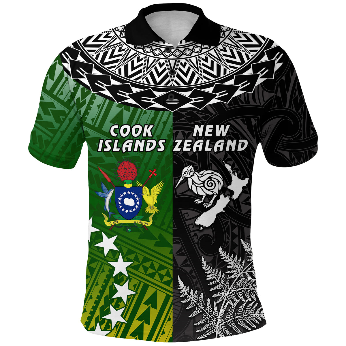 Custom Cook Islands Pattern and New Zealand Kiwi Polo Shirt LT13 - Polynesian Pride