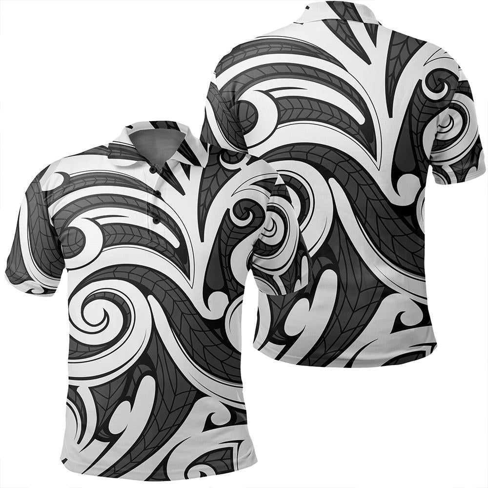 Unisex Polynesian Maori Ethnic Ornament Gray Polo Shirt Unisex Art - Polynesian Pride