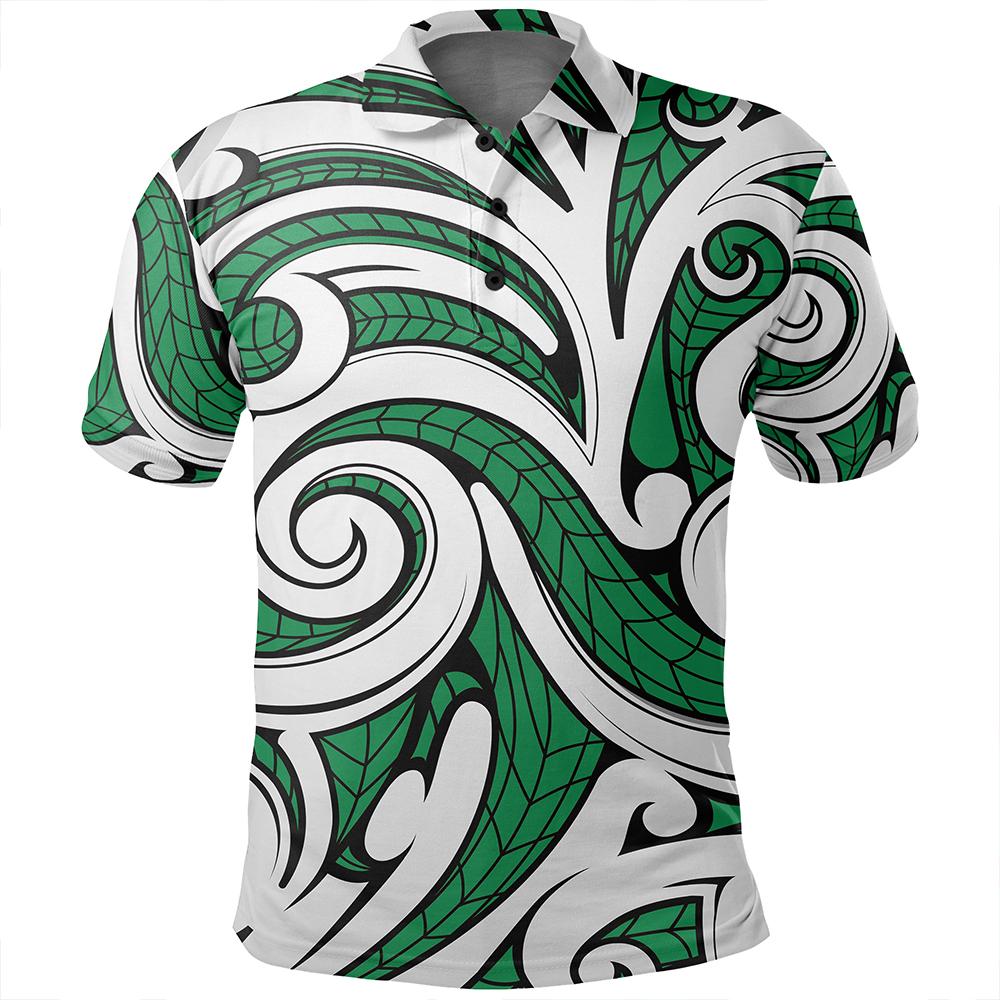 Unisex Polynesian Maori Ethnic Ornament Green Polo Shirt - Polynesian Pride
