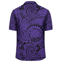 Polynesian Maori Lauhala Violet Hawaiian Shirt - Polynesian Pride