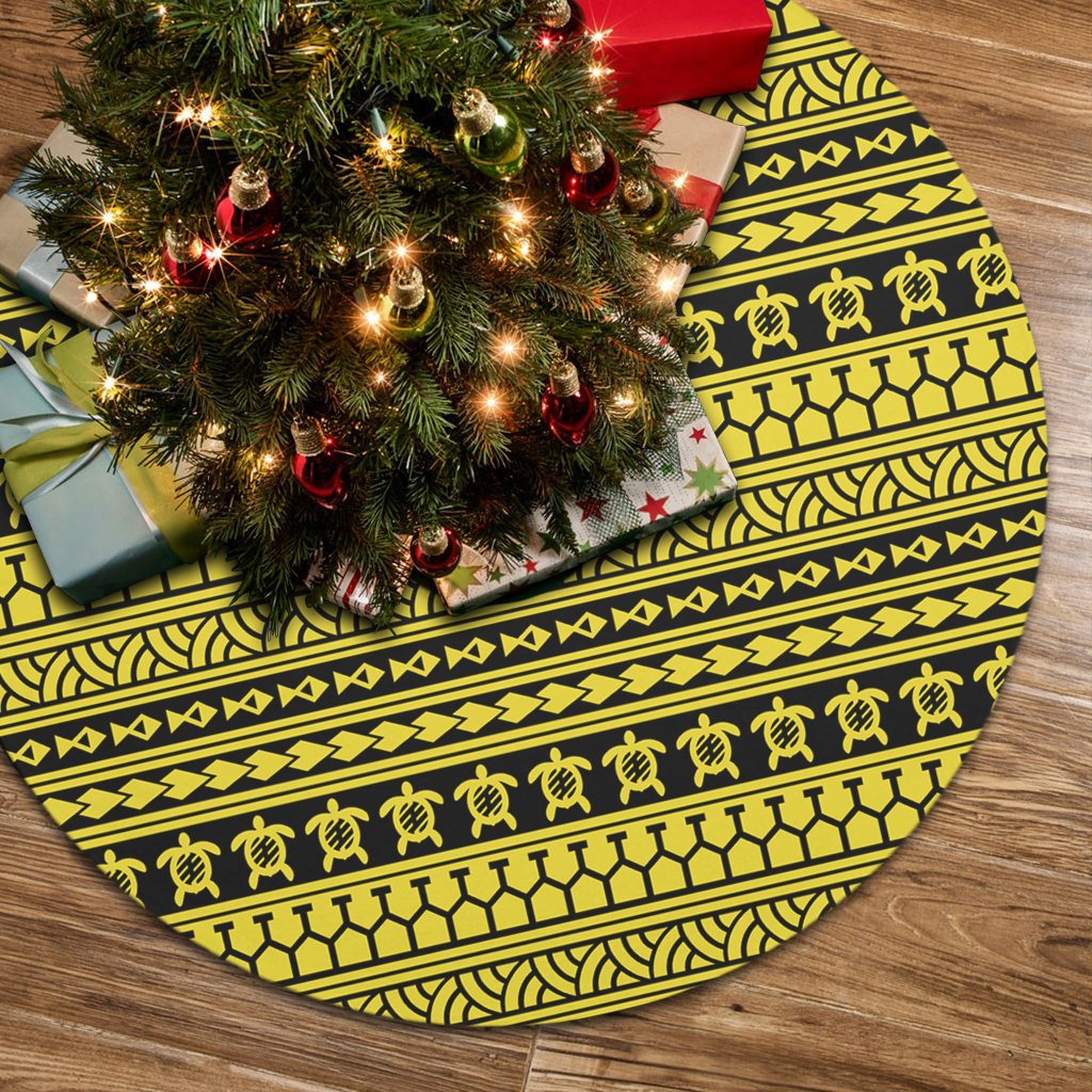 Polynesian Tattoo Tribal Yellow Tree Skirt 85x85 cm Yellow Tree Skirt - Polynesian Pride