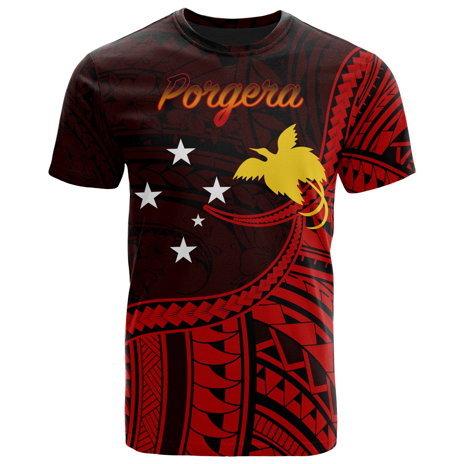 Papua New Guinea T Shirt Porgera Polynesian Patterns Unisex Black - Polynesian Pride