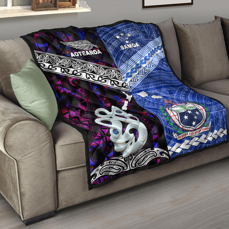 New Zealand And Samoa Premium Quilt Together - Purple LT8 - Polynesian Pride