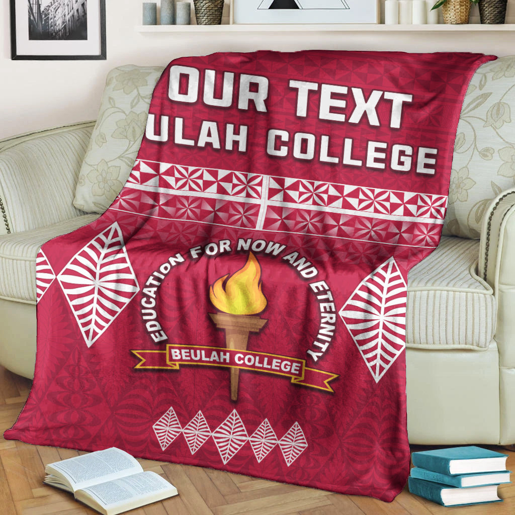 (Custom Personalised) Beulah College Premium Blanket Ngatu Pattern Tonga LT13 - Polynesian Pride