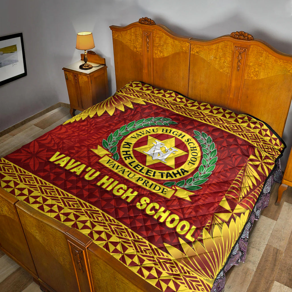 Tonga Vava'u High School Premium Quilt Simplified Version - Maroon LT8 - Polynesian Pride