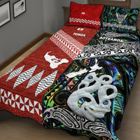 New Zealand And Tonga Quilt Bed Set Together - Paua Shell LT8 - Polynesian Pride