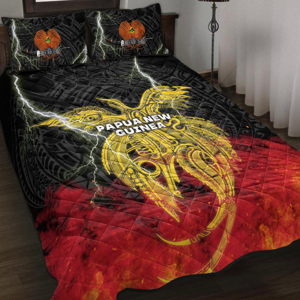 Papua New Guinea Quilt Bed Set Independence Day Special Style LT16 Black - Polynesian Pride
