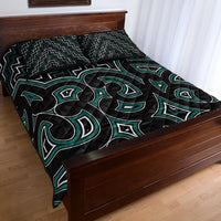 New Zealand Quilt Bed Set Maori Graphic Tee Patterns Green Lt6 - Polynesian Pride