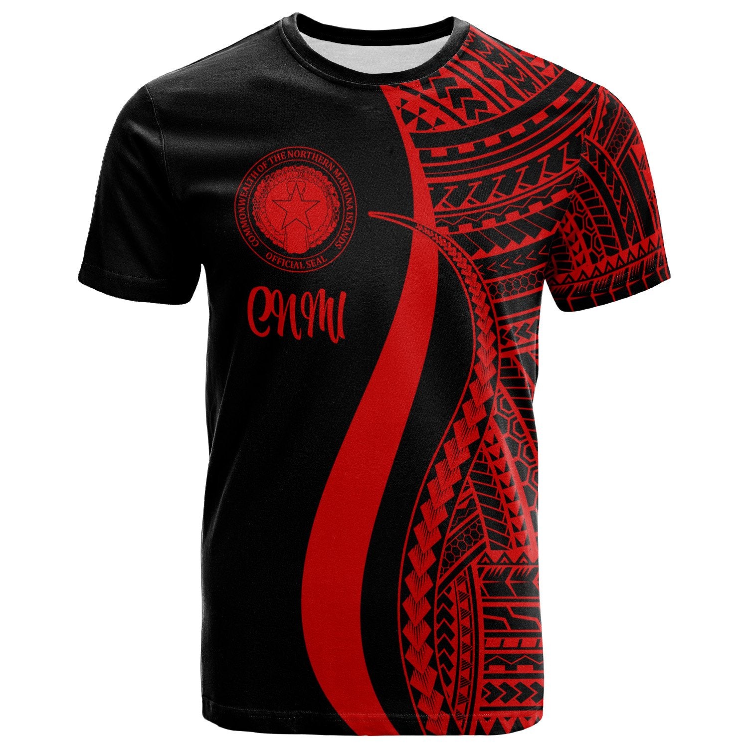 Northern Mariana Islands T Shirt Red Polynesian Tentacle Tribal Pattern Unisex Red - Polynesian Pride