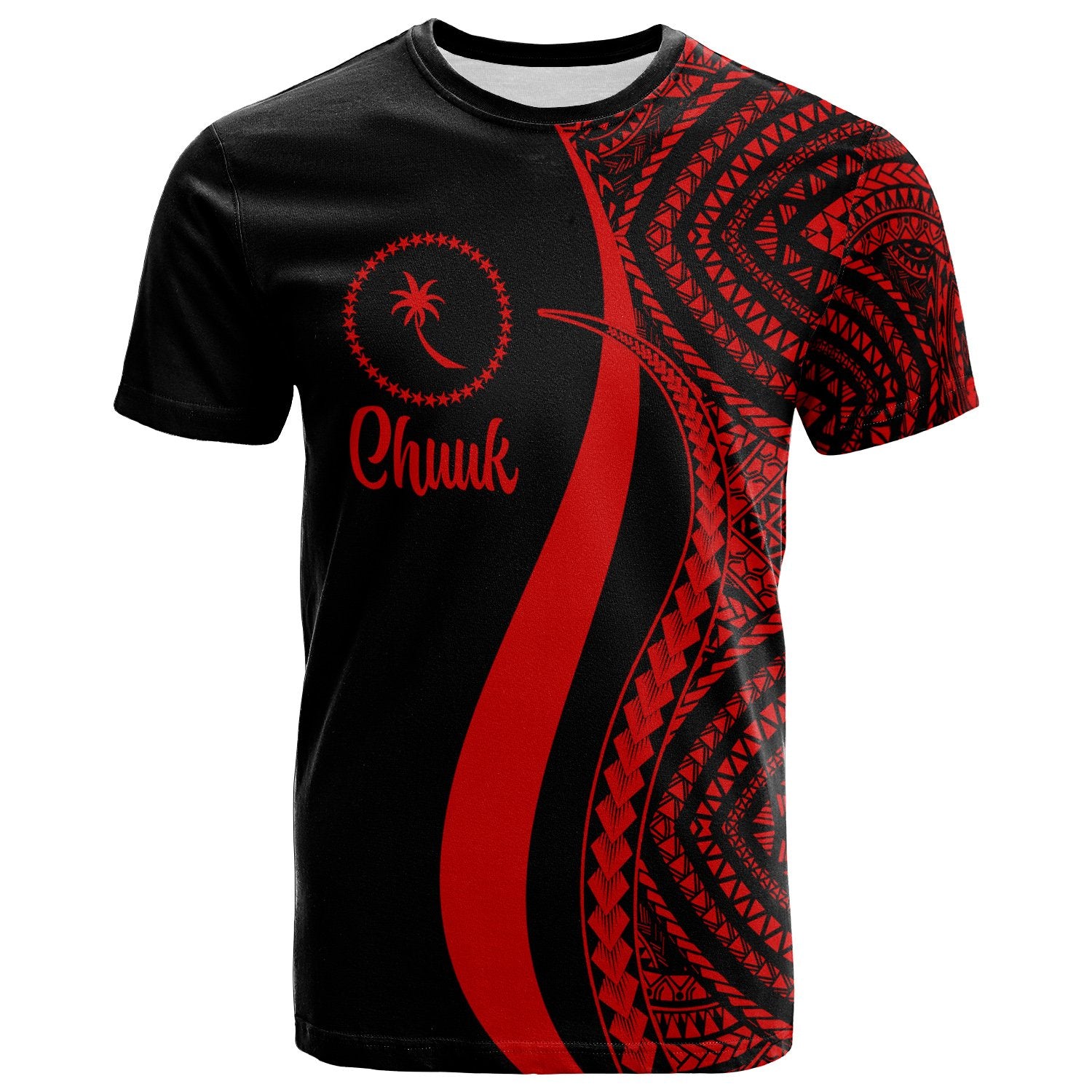 Chuuk T Shirt Red Micronesian Tentacle Tribal Pattern Unisex Red - Polynesian Pride