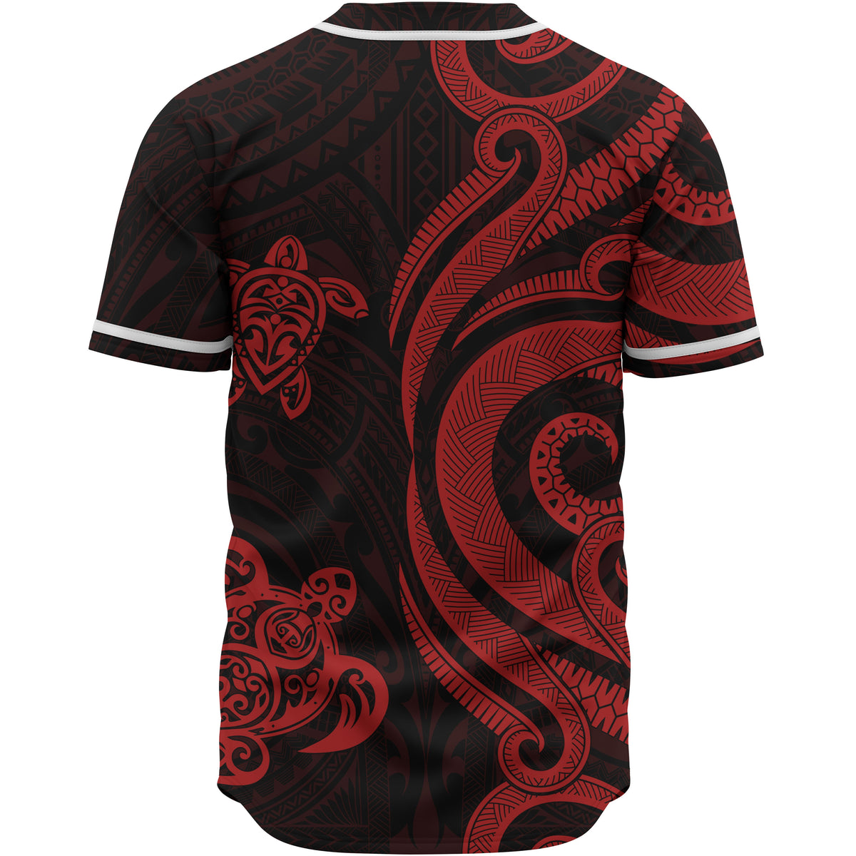 Tonga Baseball Shirt - Red Tentacle Turtle - Polynesian Pride