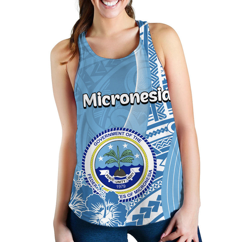 Micronesia Women Tank Top Vibe Style LT6 Blue - Polynesian Pride