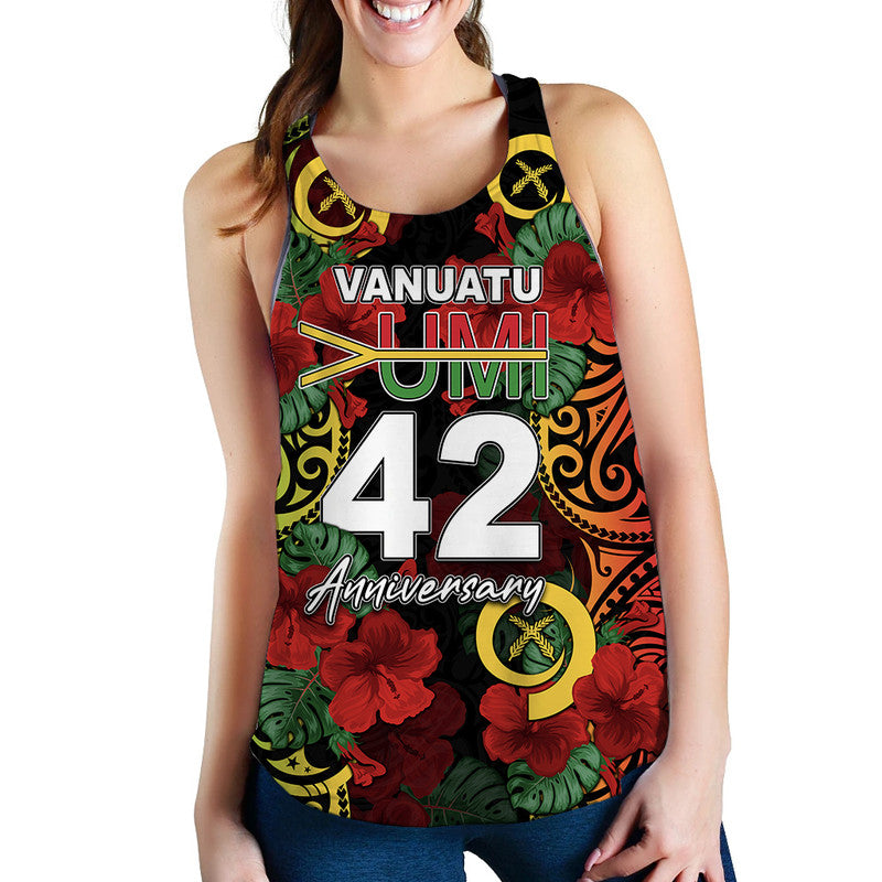 Vanuatu Yumi 42 Women Tank Top LT6 Black - Polynesian Pride