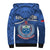 Samoa Rugby Sherpa Hoodie Manu Samoa Polynesian Hibiscus Blue Style LT14 - Polynesian Pride