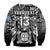 (Custom Text and Number) Fiji Rugby Sweatshirt Flying Fijians Black Tapa Pattern LT13 - Polynesian Pride