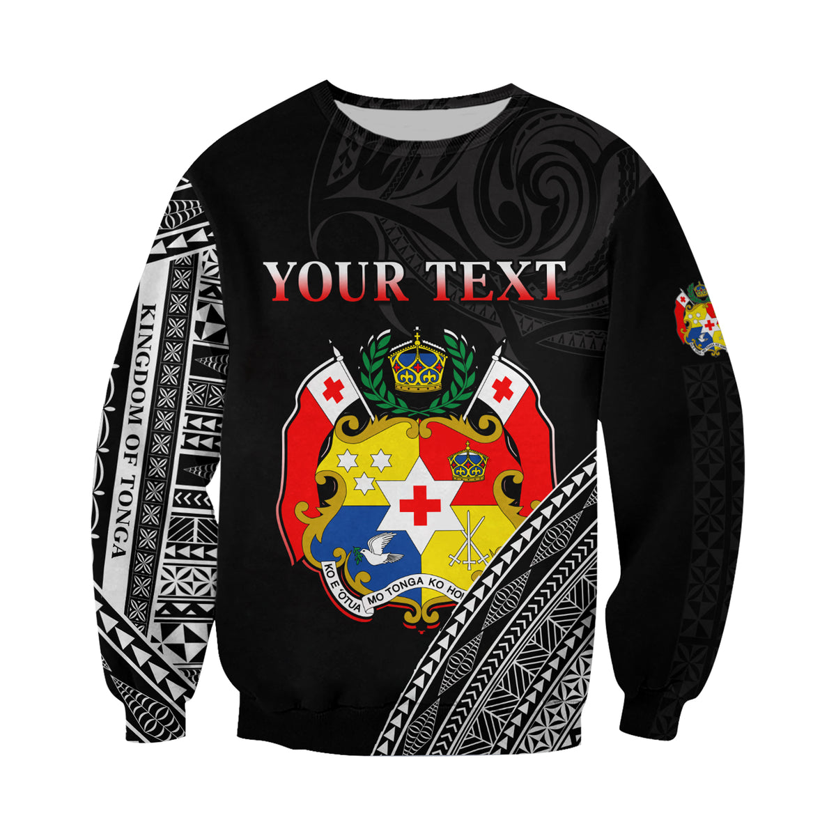 (Custom Personalised) Tonga Sweatshirt Tongan Pattern Blithesome Version Black LT13 - Polynesian Pride