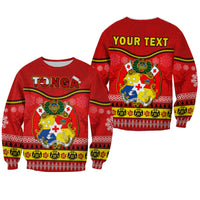 (Custom Personalised) Tonga Christmas Sweatshirt Tongan Ngatu Kilisimasi Fiefia LT14 Unisex Red - Polynesian Pride