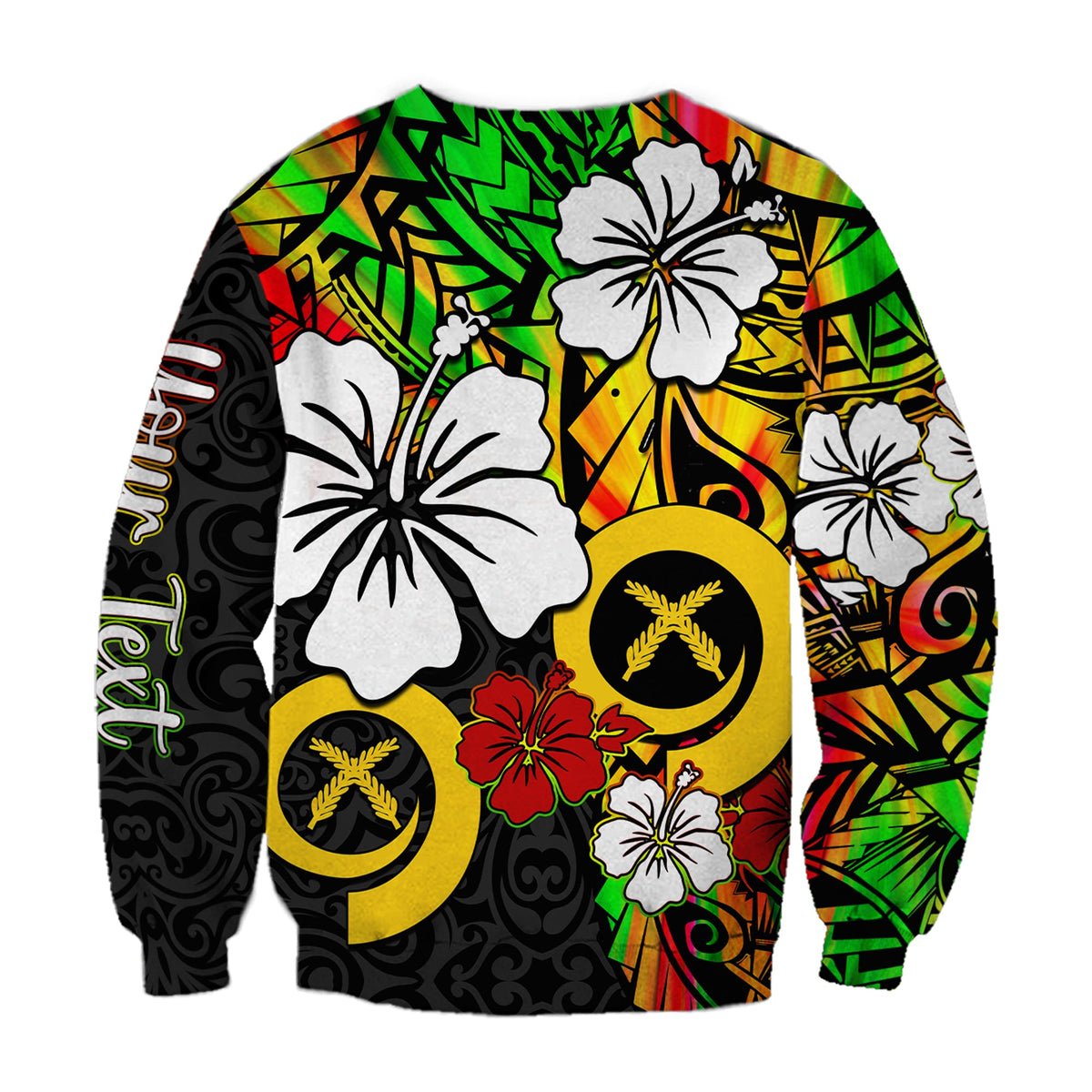 (Custom Personalised) Vanuatu Sweatshirt Polynesia Tie Dye Hibiscus Flowers LT13 - Polynesian Pride