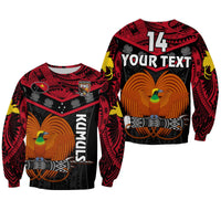 (Custom Text And Number) Papua New Guinea Rugby Sweatshirt PNG Kumuls Bird Of Paradise Black LT14 Unisex Black - Polynesian Pride